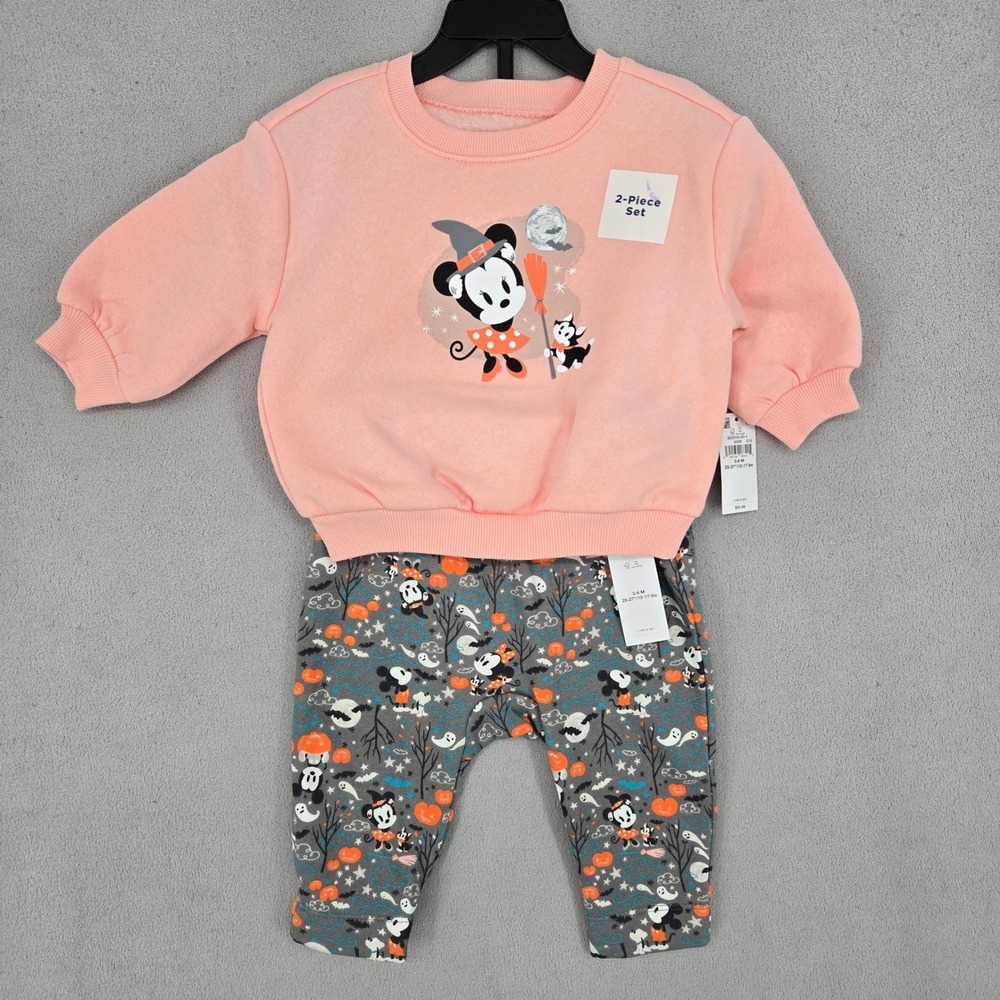 Old Navy NWT 3-6M Halloween Minnie Mouse Sweatshirt Set Baby Girl Spooky